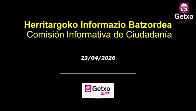 poster 2026ko apirilako Herritargoko Batzorde Informatiboa/Comisión Informativa de Ciudadanía de...
