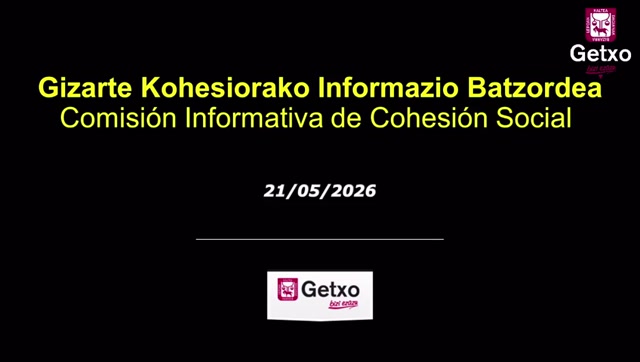 poster 2026ko maiatzeko Kohesio Sozialeko Batzorde Informatiboa/Comisión Informativa de Cohesión...